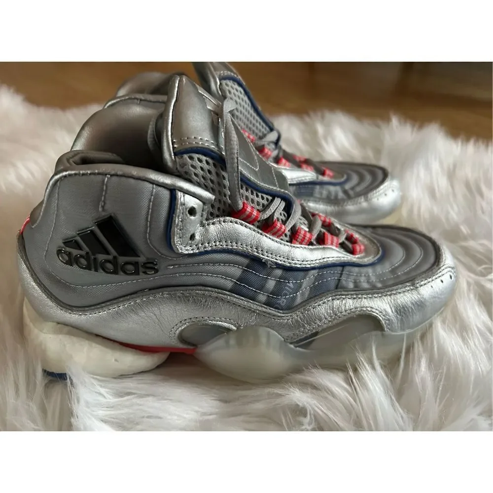 ADIDAS CRAZY BYW SILVER/BLUE/RED MID-TOP BASKETBALL SHOES EF5537 SIZE 7 men’s